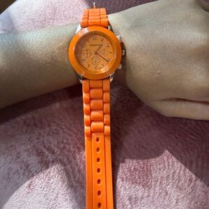 Vibrant Orange Geneva Timepiece